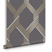 VLIESTAPETE Vector Graphite Gold - Goldfarben/Schwarz, Papier/Kunststoff (52/1005cm) - Graham & Brown