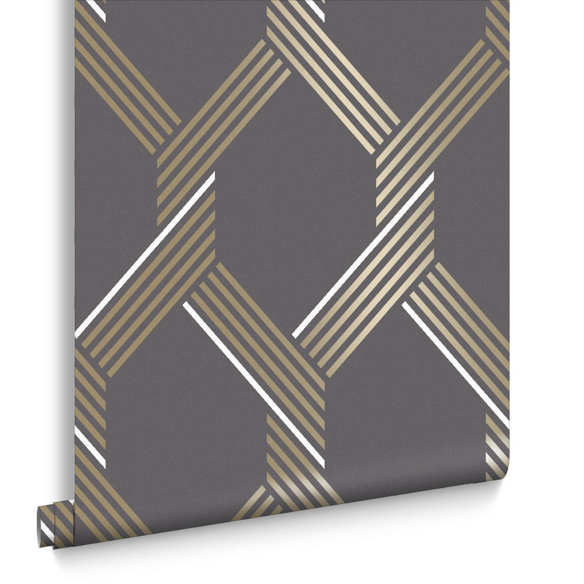 VLIESTAPETE Vector Graphite Gold - Goldfarben/Schwarz, Papier/Kunststoff (52/1005cm) - Graham & Brown