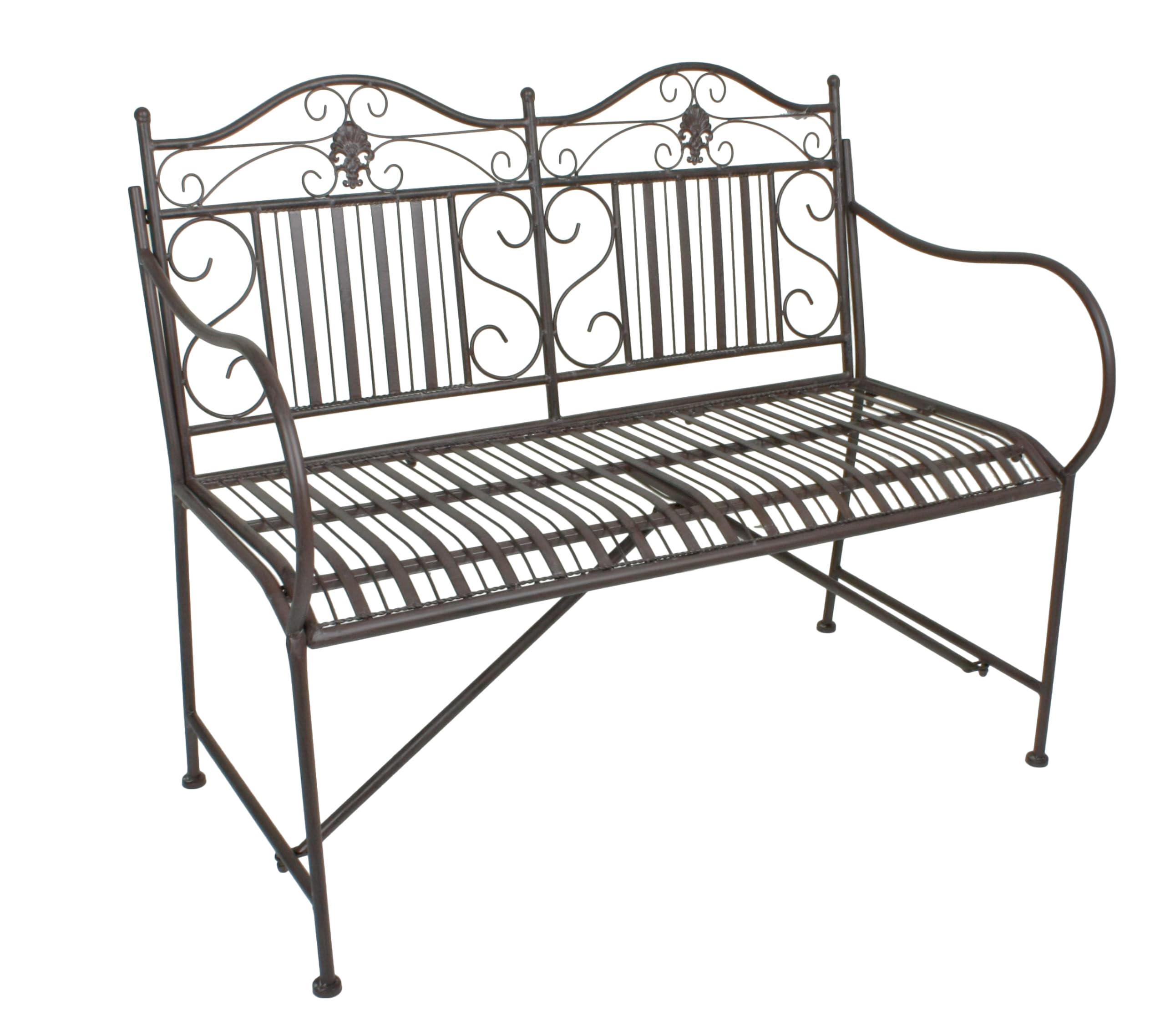 GARTENBANK Signe Terrassenbank - Braun, Metall (106/91/57cm) - DELUKE