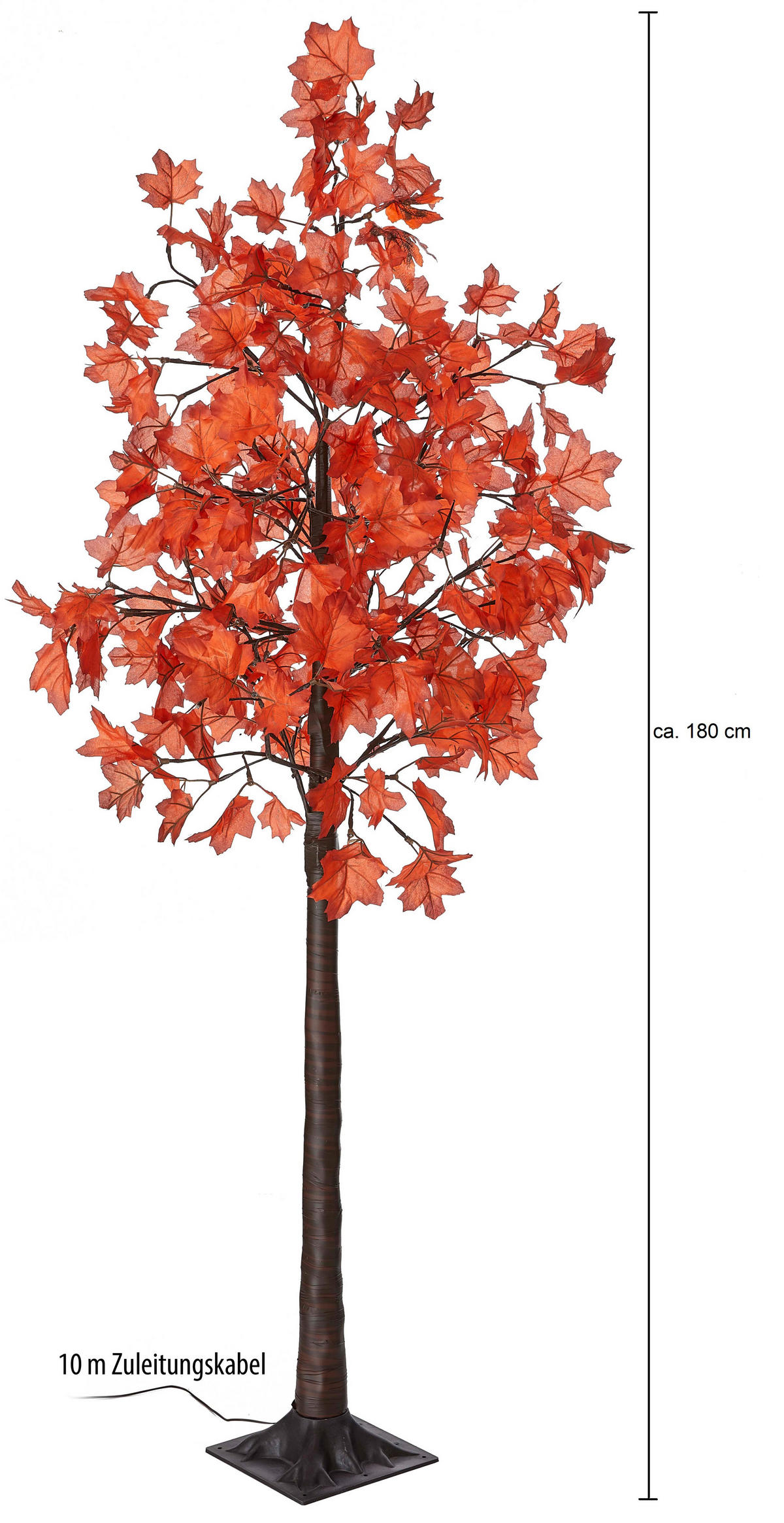 LED-HERBSTBAUM - 180cm hoch mit 120 warmweißen LEDs, elastischen Zweigen und Timerfunktion für Innen- und Außenbereich - Weiß, Kunststoff (21.5/21.5/185cm) - Northpoint