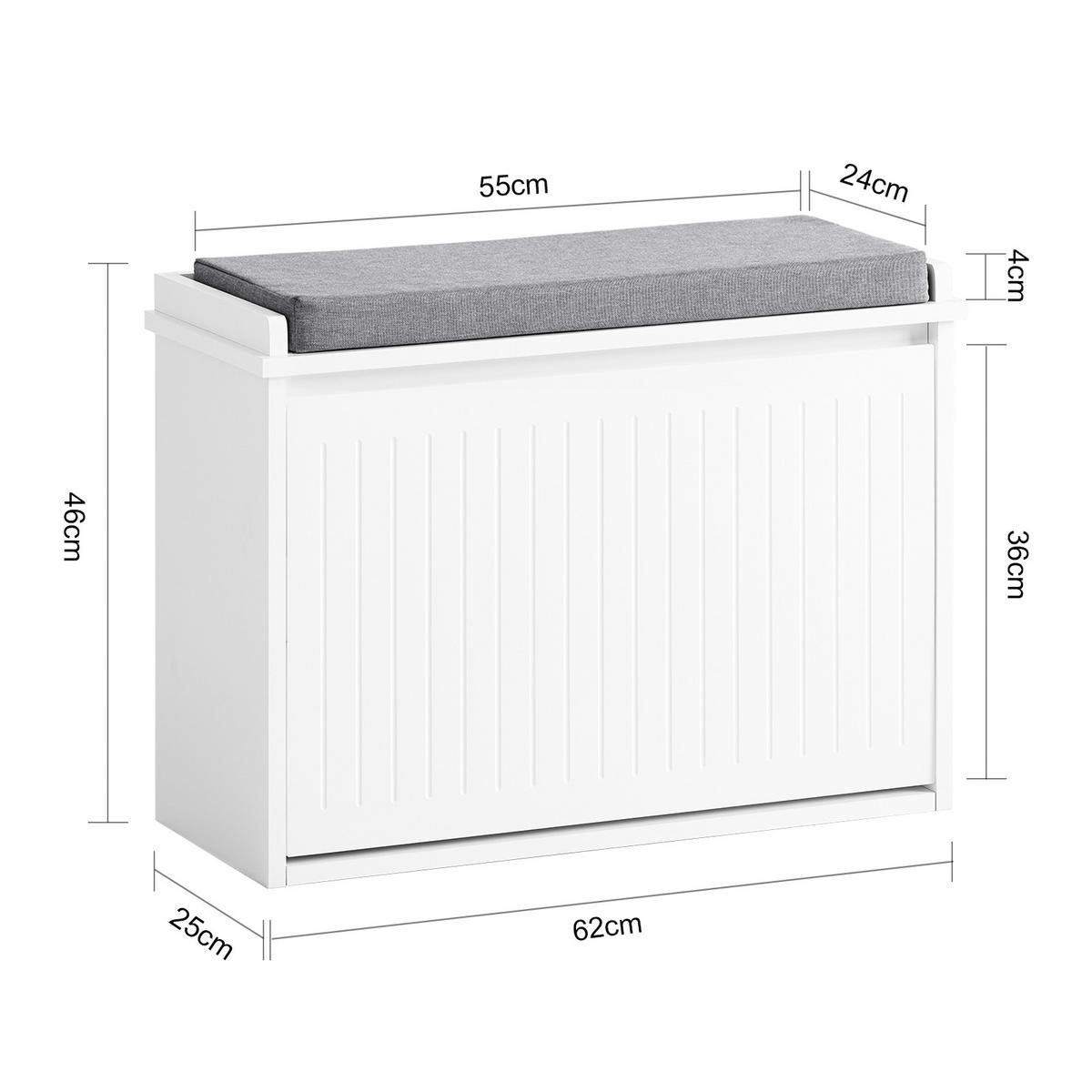 SCHUHSCHRANK Weiß - Weiß, Holzwerkstoff (62/46/26cm) - SoBuy