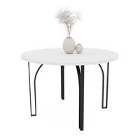 AUSZIEHTISCH ASTRO 120/76 cm, Schwarz / Bianco (Weiß) - Perlmutt/Schwarz, Holzwerkstoff/Metall (120/120/76cm) - Idohome