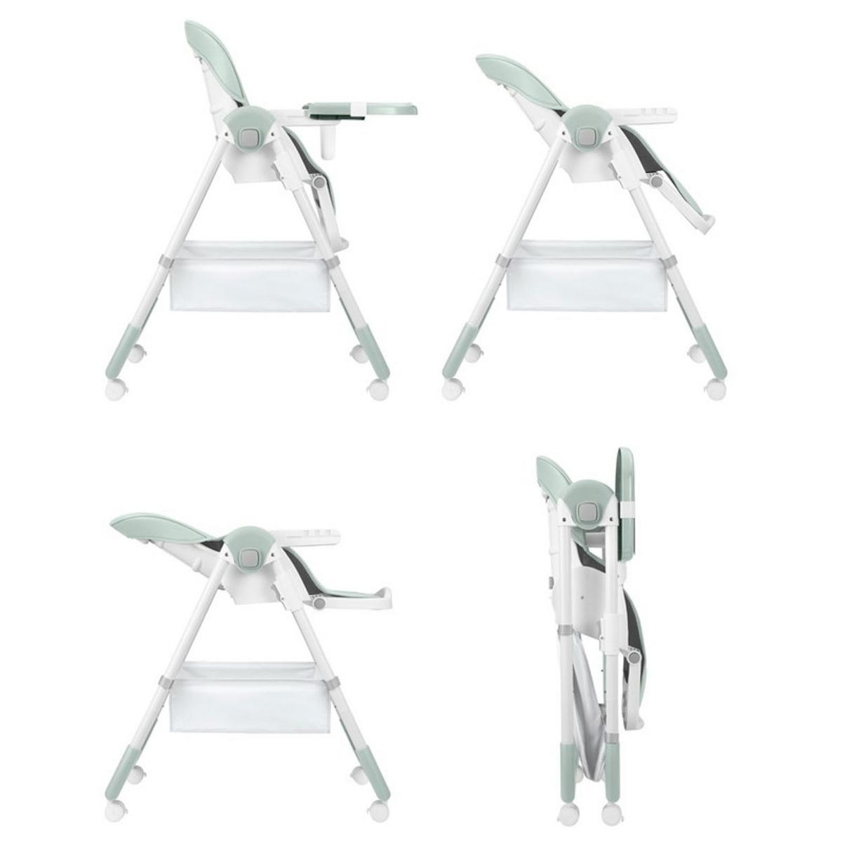 HOCHSTUHL Spicy+ faltbar grün höhenverstellbar Fußstütze Räder Korb - Grün, Metall (51/103/71cm) - Kikka boo