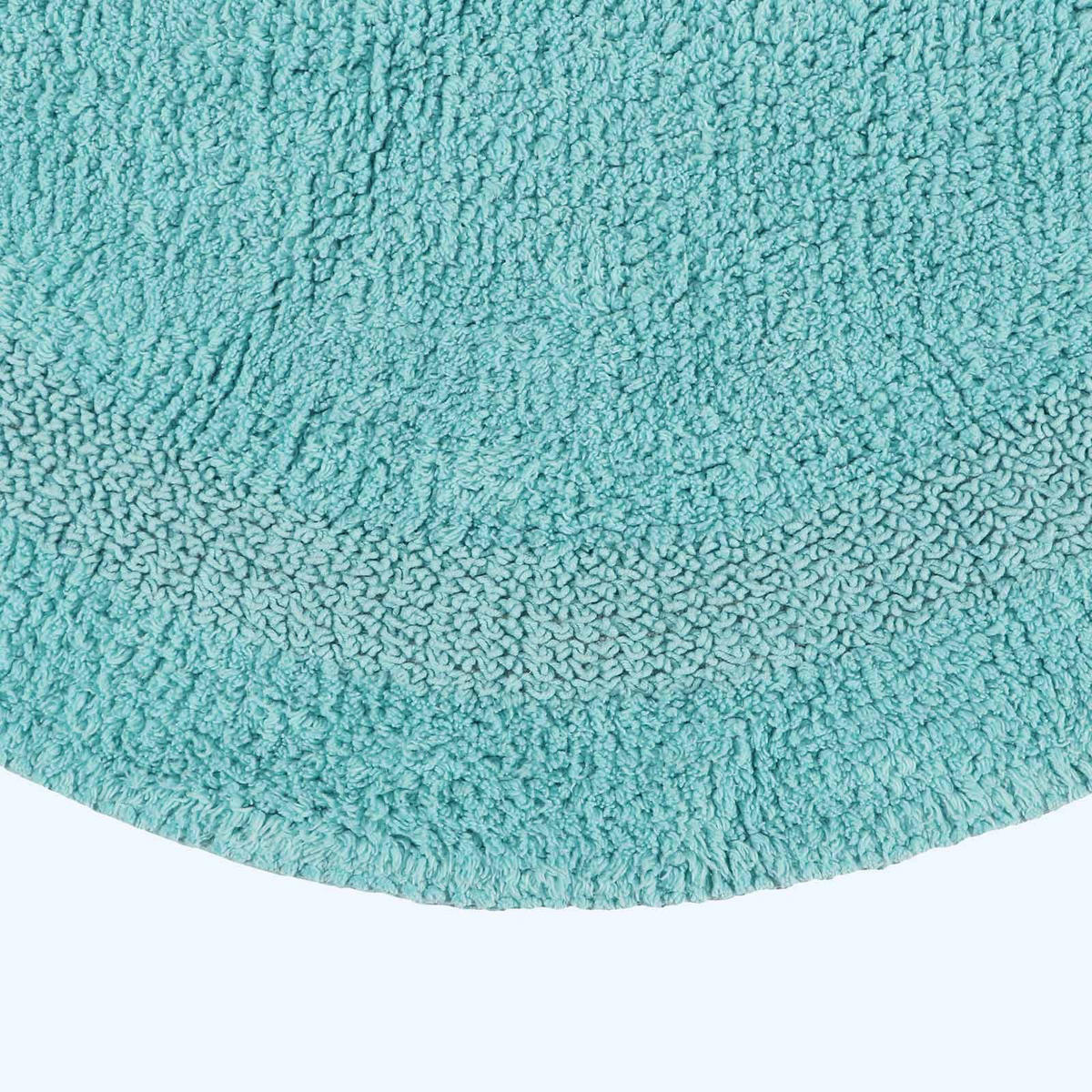 BADEMATTE 80 cm rund, 100% Baumwolle, wendbar - Hellblau, Textil (80/80cm) - Homescapes