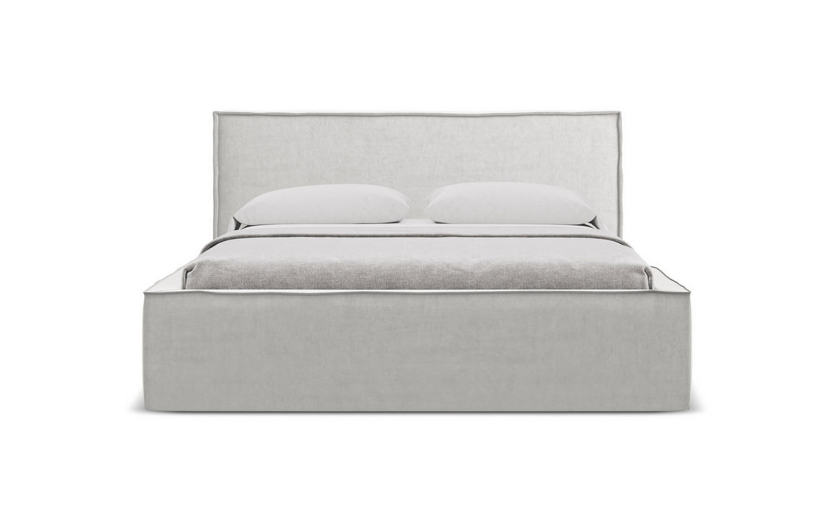 POLSTERBETT mit Bettkasten und Lattenrost 180x228 Grau - Silberfarben/Schwarz, Kunststoff/Textil (160/200cm) - Makamii