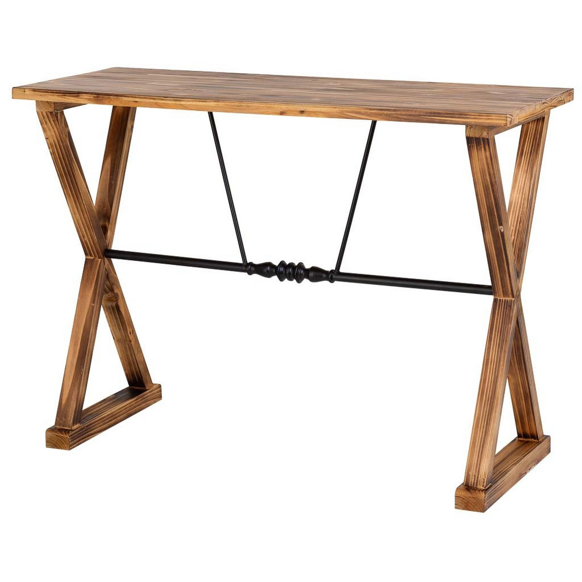 KONSOLENTISCH aus Metall und Holz, 106x40x77cm - Braun, Holz (78.5/108/42cm) - Wanderlust