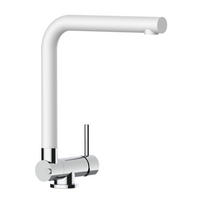 VORFENSTER-KÜCHENARMATUR, Umklappbar 4,5 CM, Verchromt und Weiß Granit, 360° schwenkbar - Weiß, Metall (20/29.5/20cm) - VIZIO