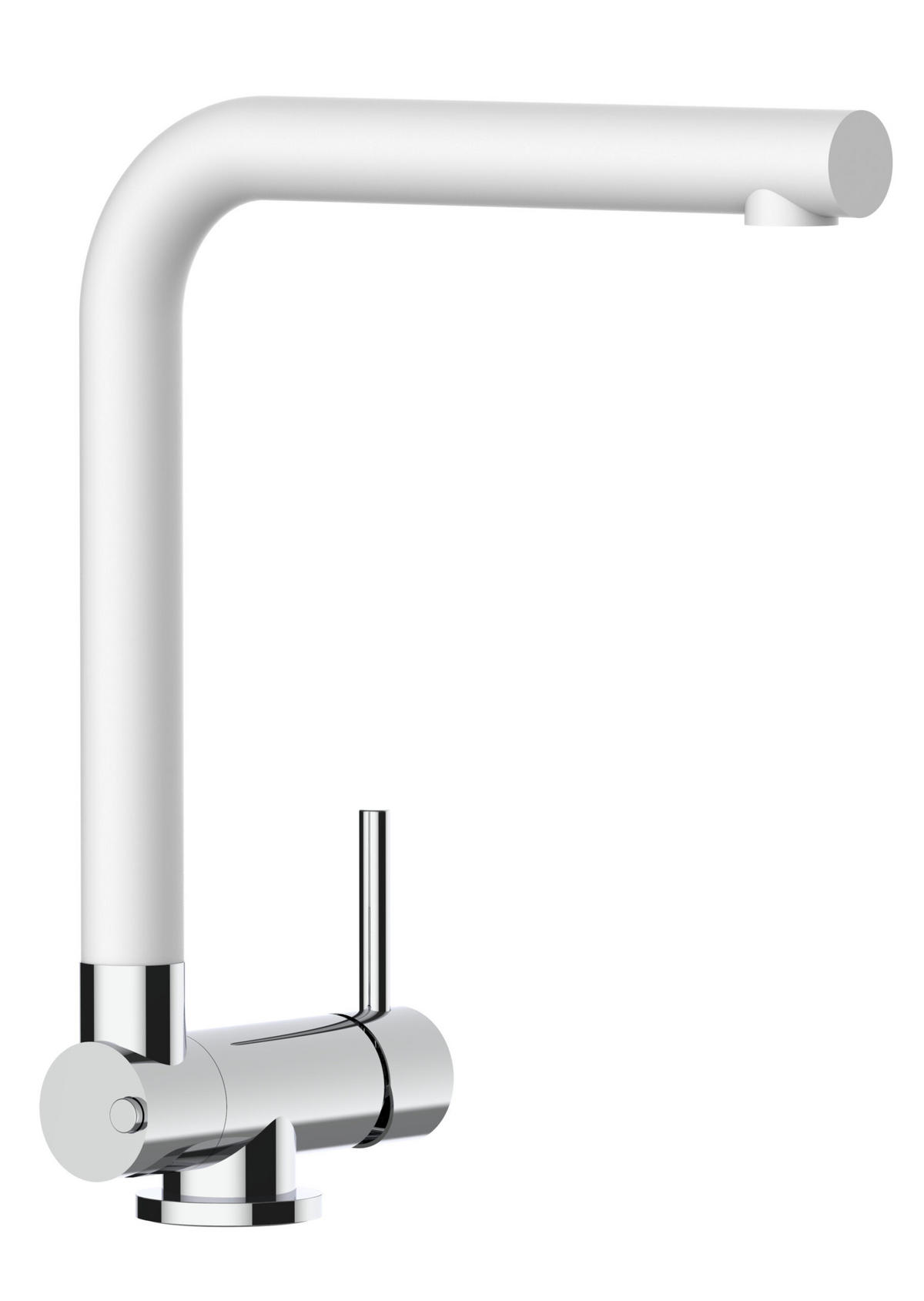 VORFENSTER-KÜCHENARMATUR, Umklappbar 4,5 CM, Verchromt und Weiß Granit, 360° schwenkbar - Weiß, Metall (20/29.5/20cm) - VIZIO