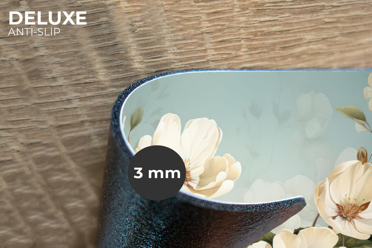 PLATZSETS 6er-Set Blumen - Weiß - Natur - Vintage 45x30 cm - Magnolie, Kunststoff (0.3/45/30cm) - MuchoWow