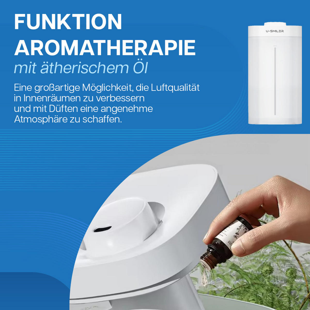 LUFTBEFEUCHTER 3,5L Luftreiniger und Raumbefeuchter - Weiß, Kunststoff (15/27.7/15cm)