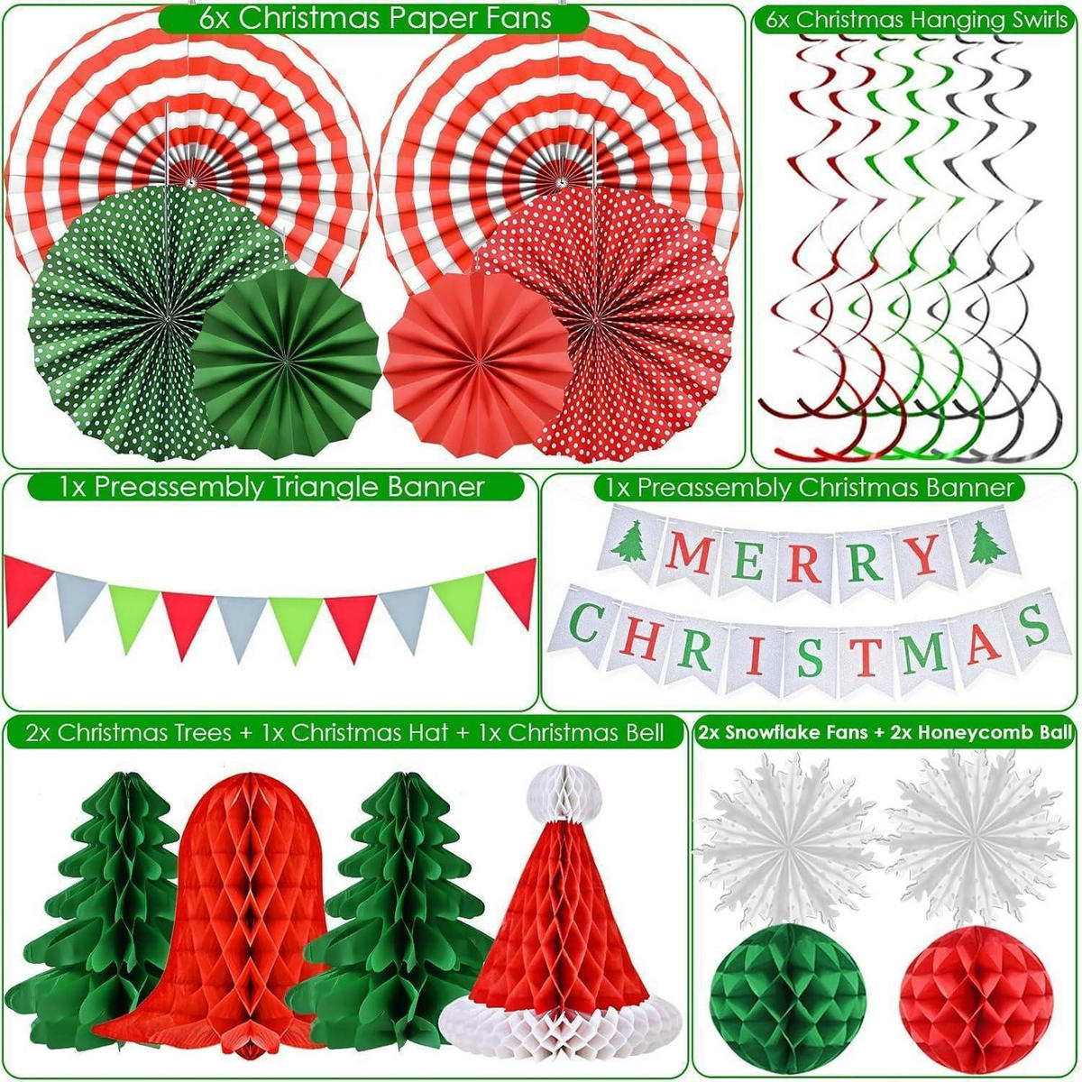 WEIHNACHTSDEKO Set 26-teilig - Multicolor, Papier (25.4cm)