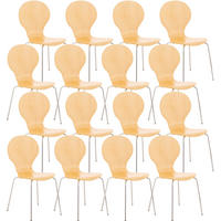BESUCHERSTUHL 16er Set Holz natura - Eukalyptusholzfarben, Holz (43/86/45cm) - CLP