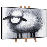 GEMÄLDE Lockige Fantasie Schattenfugenrahmen Schwarz 140x100 cm - Schwarz, Holz (140/100cm) - YS-art gallery