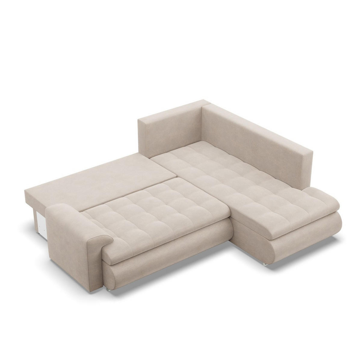 ECKSOFA RECHTS MIT SCHLAFFUNKTION FORESTA, Beige - Beige, Textil (230/200cm) - Mebligo