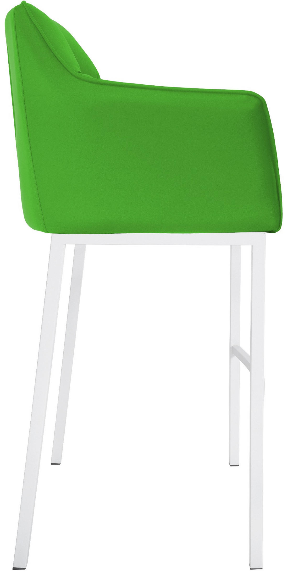 BARHOCKER Lederlook grün - Weiß/Grün, Textil/Metall (64/110/48cm) - CLP