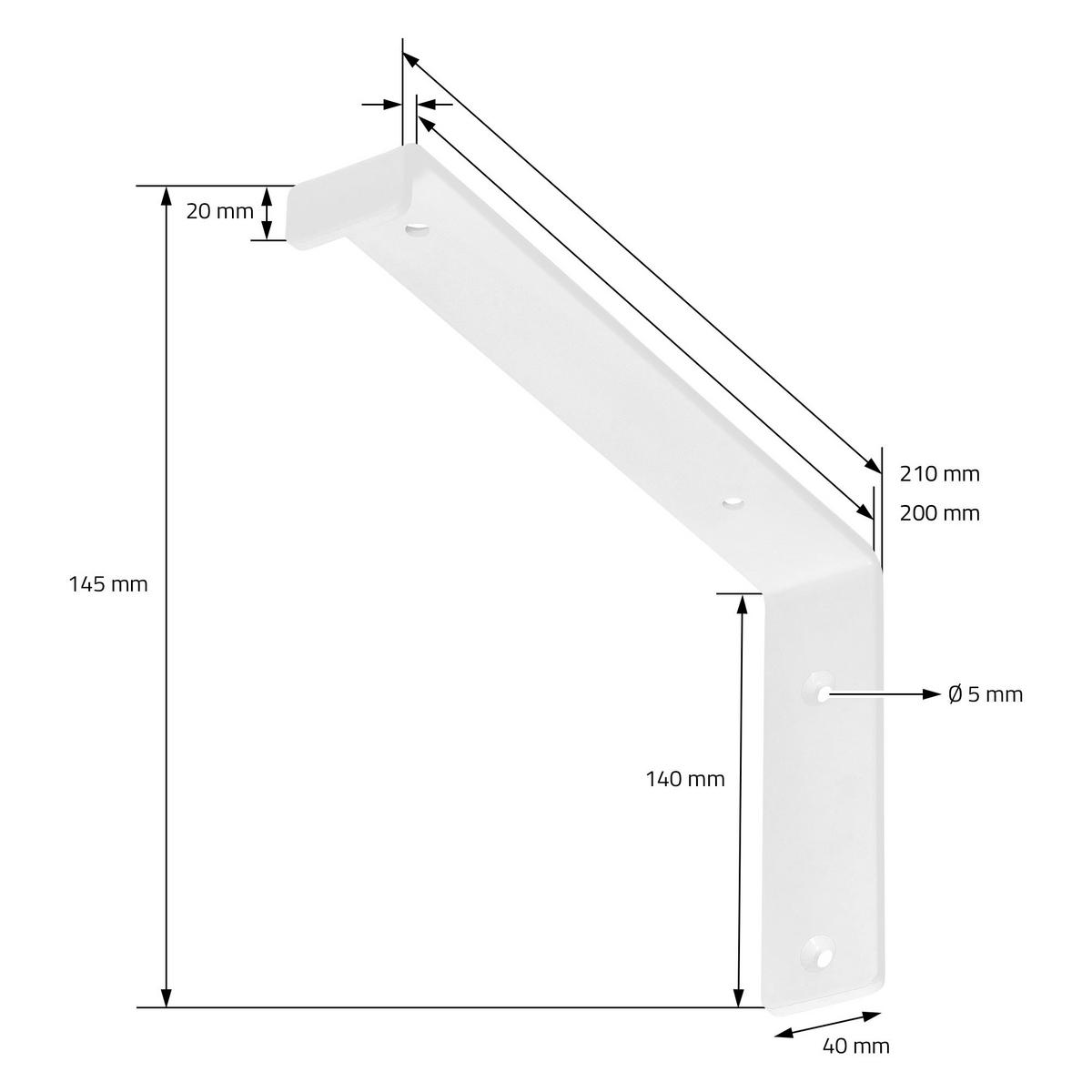 REGALHALTERUNG - Weiß, Metall (14.5/4/21cm) - ML-DESIGN
