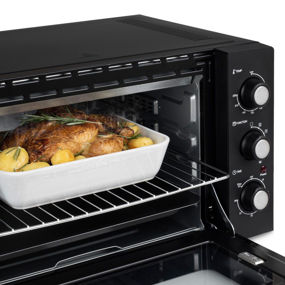 MINI-BACKOFEN FO42 Schwarz - Schwarz, Metall (40/28.5/34cm) - HKoenig