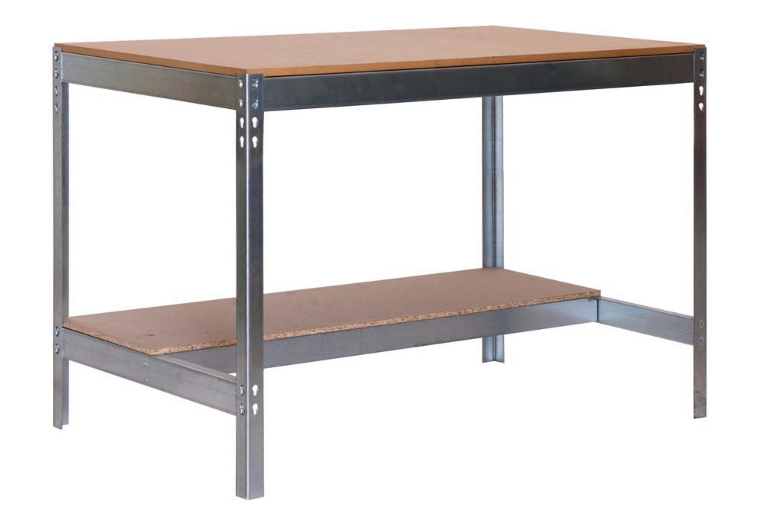 WERKBANK BUFFALO | HxBxT 84x150x76cm | Traglast 600kg | Verzinkt - Silberfarben, Holz (150/84/76cm) - PROREGAL