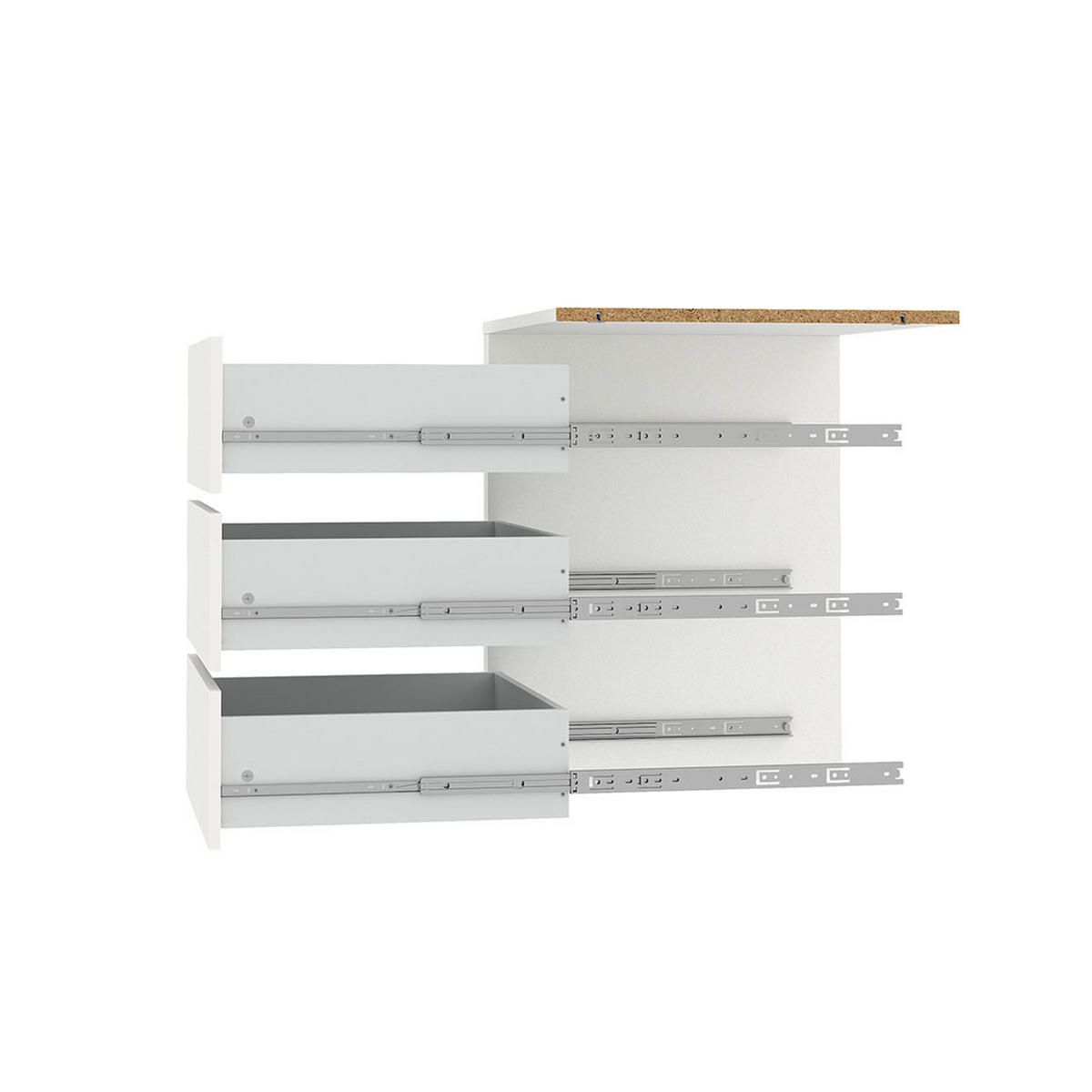 SCHUBLADENEINSATZ, Catania, Weiß, Holzwerkstoff, 70 x 55 x 57 cm - Weiß, Holzwerkstoff (70/57/55cm) - ebuy24