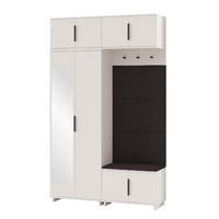 GARDEROBE NAPOLI 1 Kleiderschrank mit Polsterpaneelen SCHWARZ - Beige/Schwarz, Holzwerkstoff (140/229/40cm) - Jerpax