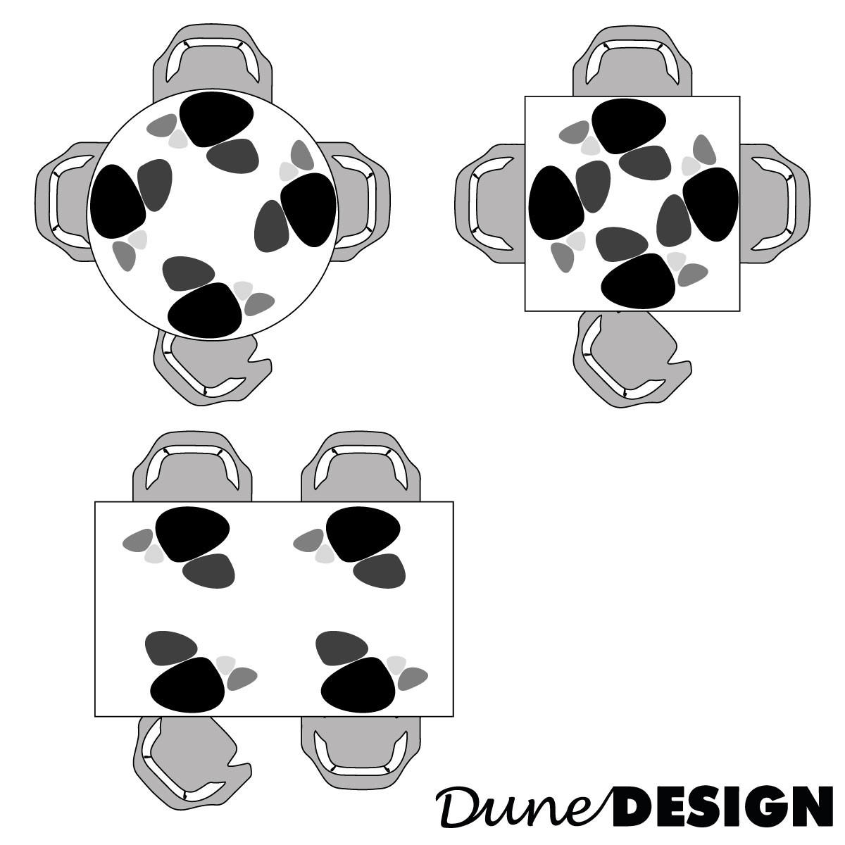 FLUSSKIESEL-TISCHSET 16er Set Grau - Schwarz, Kunststoff (42/31.5/1cm) - Dunedesign