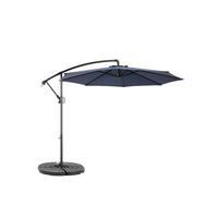 AMPELSCHIRM aus Stahl 294x294x250 cm in Blau mit Kurbel & Neigefunktion - Blau, Metall (294/294cm) - Modfu