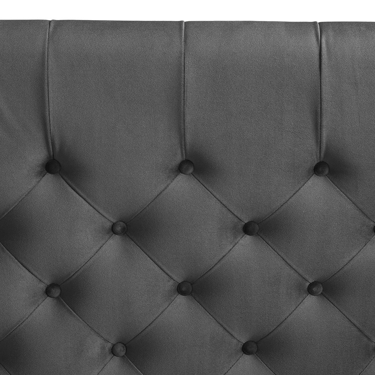 POLSTERBETT - Samt - Grau, Textil (140/200cm) - home24