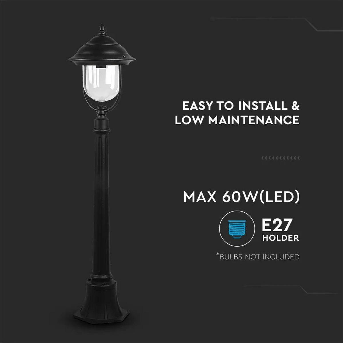 LED WEGELEUCHTE Alu Schwarz - Schwarz, Metall (25/111/111cm)