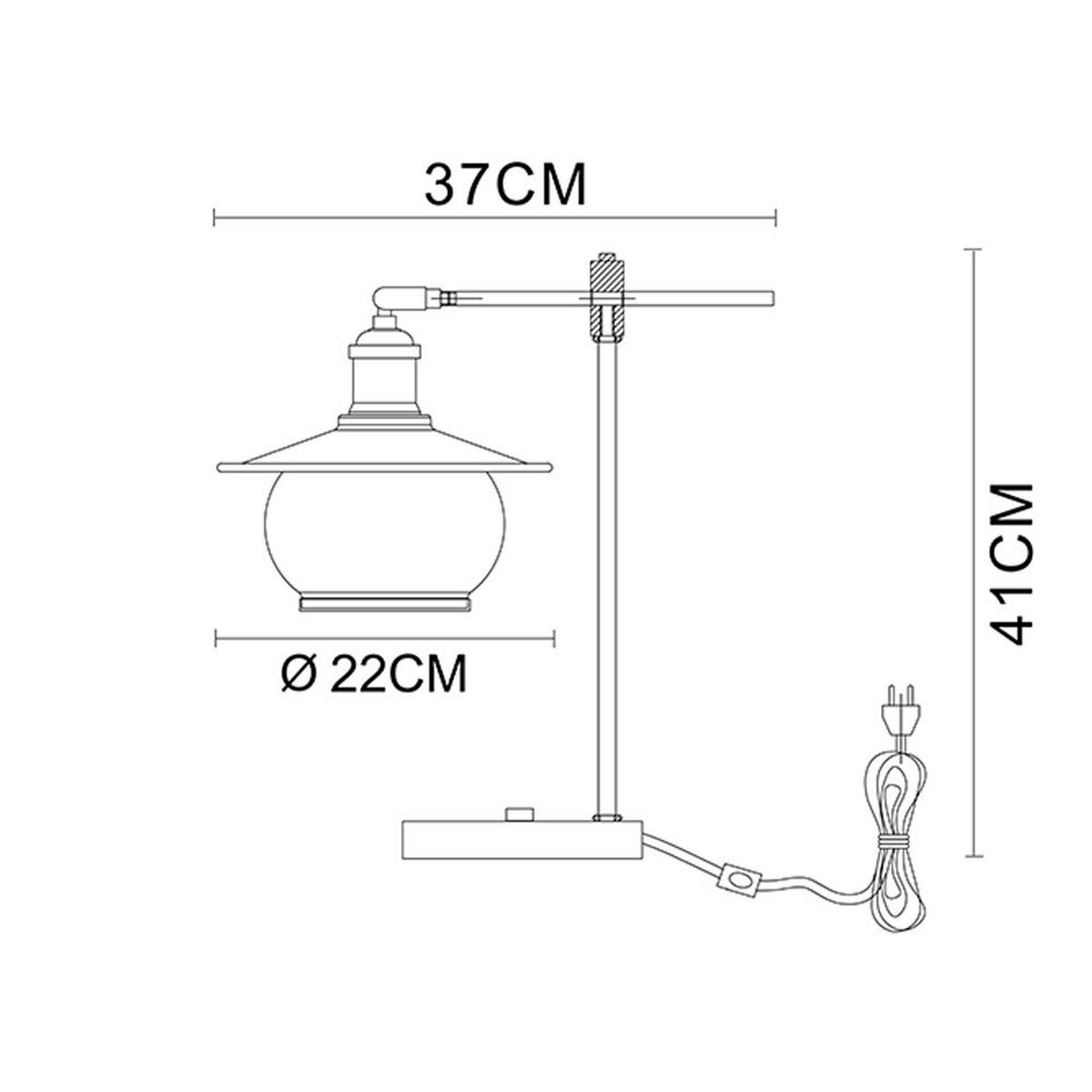 LED TISCHLEUCHTE Metall Bronze - Bronzefarben, Glas (37/22/42cm) - Globo Lighting