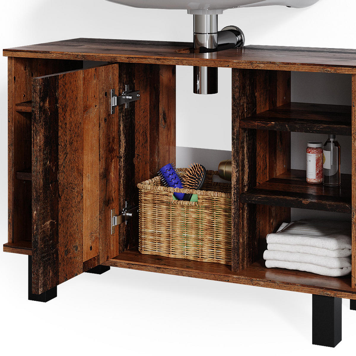 WASCHBECKENUNTERSCHRANK Fynn Antikholz 80 x 54 cm - Eichefarben, Holzwerkstoff (80/54/32cm) - Vicco