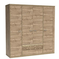 DREHTÜRENSCHRANK YASUO 195,5/200,5/57,5 cm 4-türig Eichefarben - Eichefarben, Holzwerkstoff (195.5/200.5/57.5cm) - MASSENO