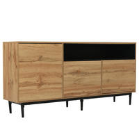 KÜCHENINSEL Holzoptik 160x35x76 cm mit 3 Türen - Multicolor, Holz (35/76/160cm) - SHOPENTRA