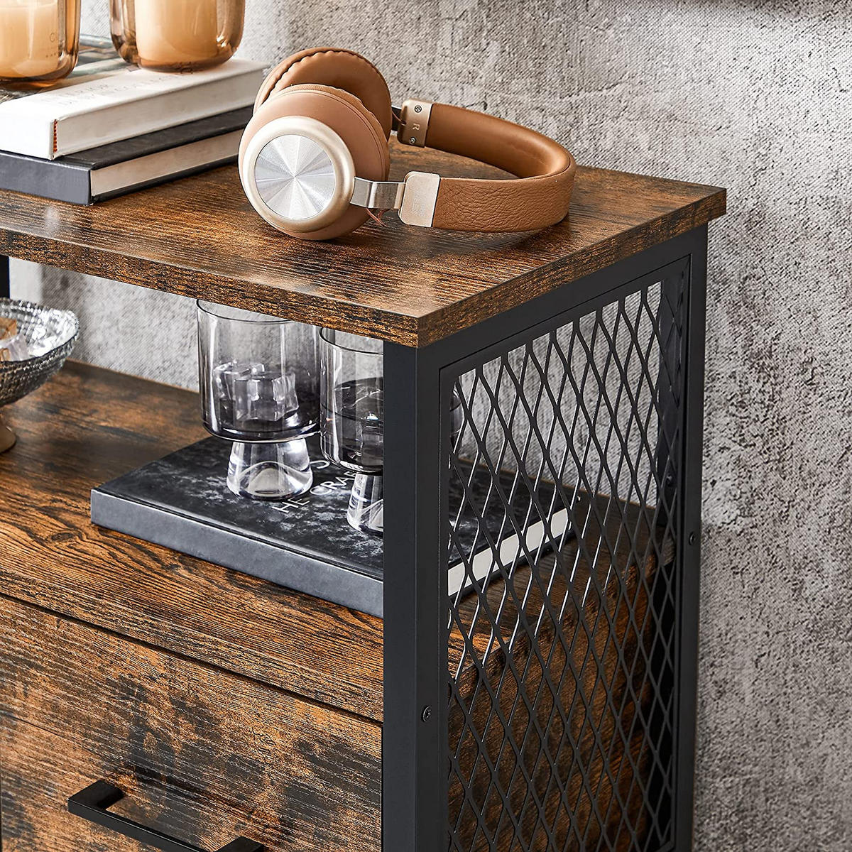 AUFBEWAHRUNGSSCHRANK SIDEBOARD - Braun, Textil (30/108/60cm) - Hansiro