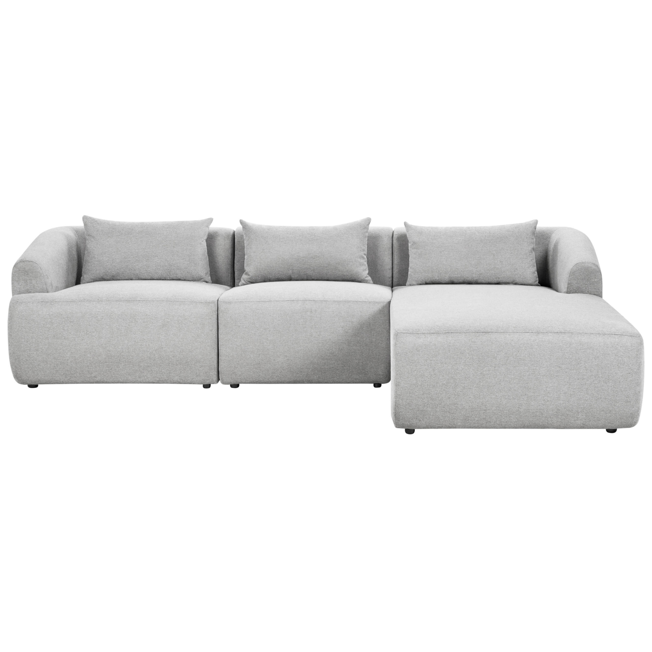 3-SITZER-ECKSOFA Stoff grau rechtsseitig Svansele - Grau, Textil (278/174cm) - Beliani