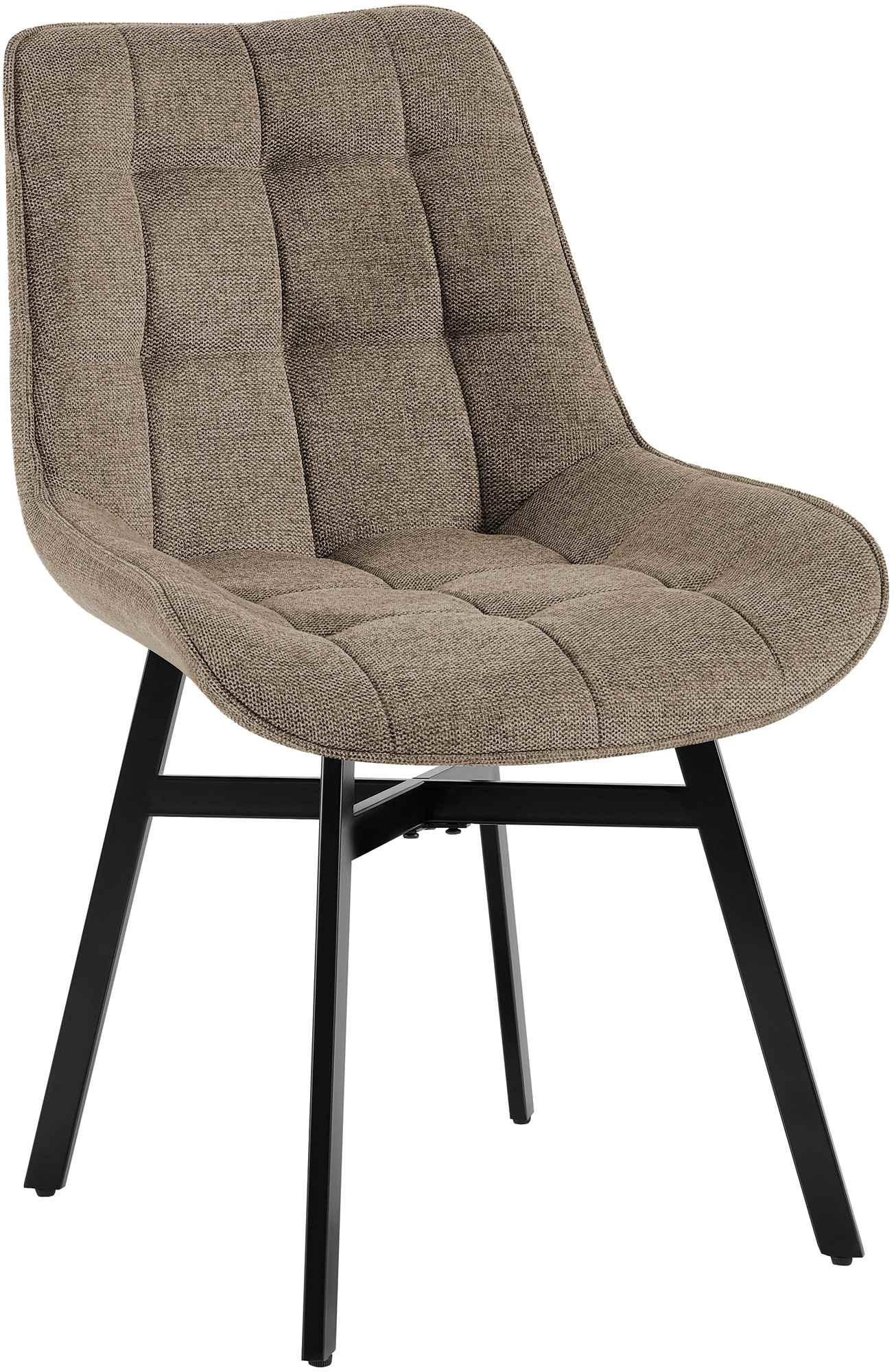 ESSZIMMERSTUHL Stoff Taupe - Taupe/Schwarz, Textil/Metall (54/83/61cm) - CLP