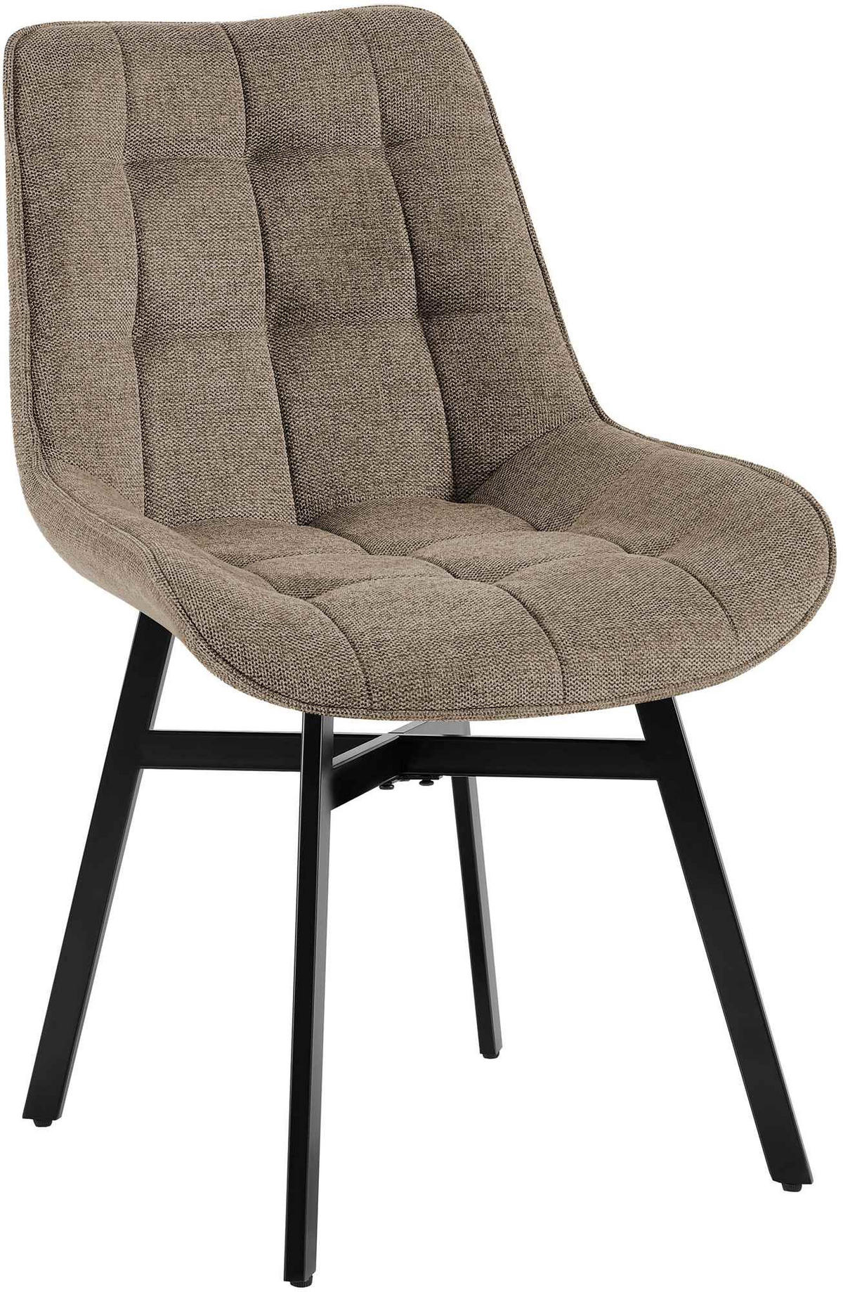 ESSZIMMERSTUHL Stoff Taupe - Taupe/Schwarz, Textil/Metall (54/83/61cm) - CLP