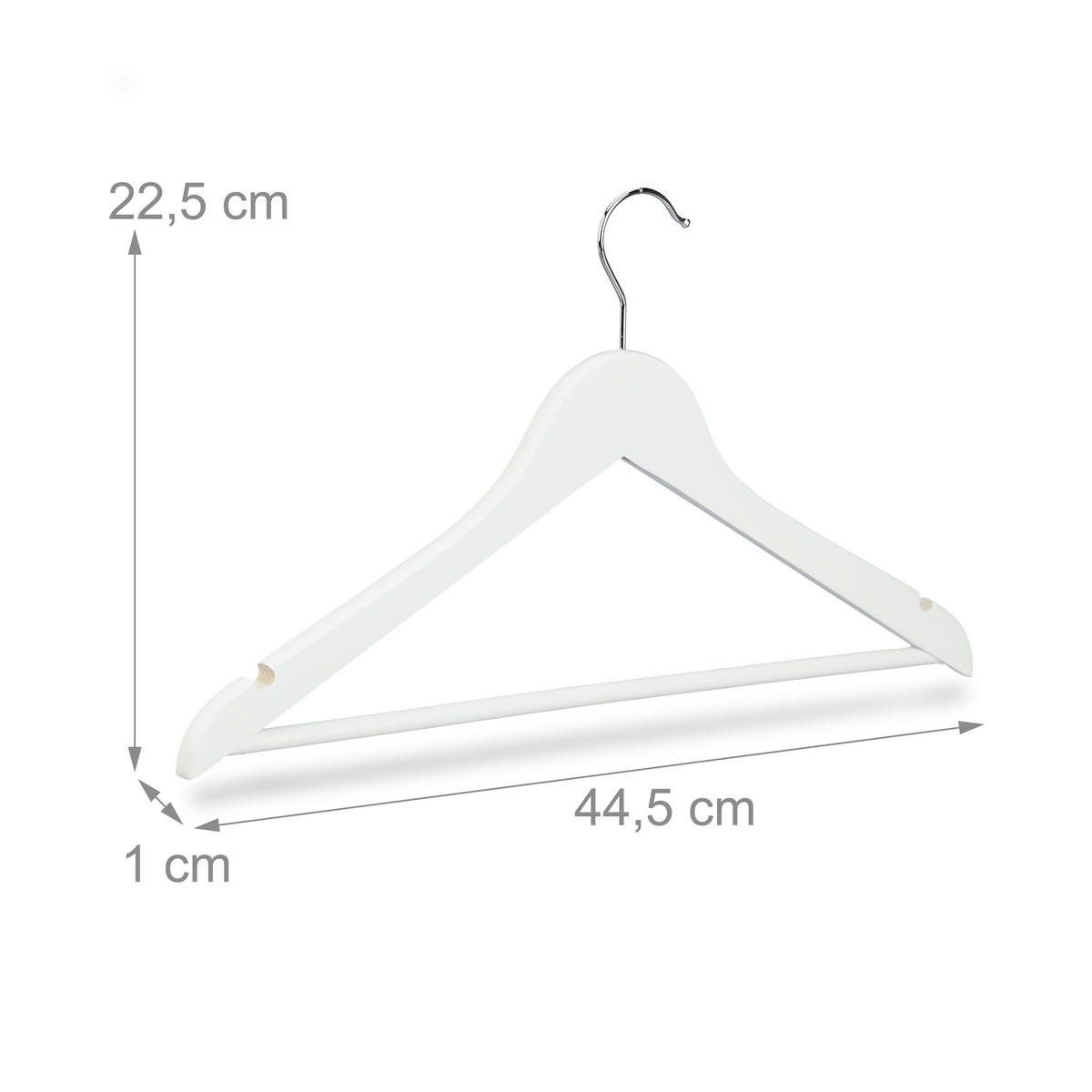 30XVEŠIAKY - biela, kov/drevo (1cm) - Relaxdays