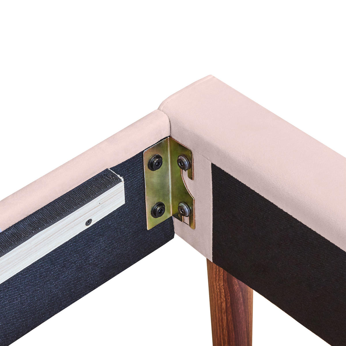 POLSTERBETT aus Samt 90x200 cm in Rosa mit Lattenrost & Kopfteil - Rosa, Textil (90/200cm) - Modfu