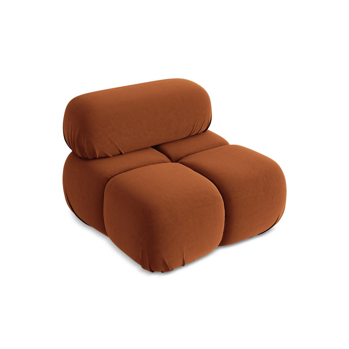 SESSEL Samt Stoff Orange - Beige/Terracotta, Kunststoff/Textil (96/70/95cm) - LaMiaSofa