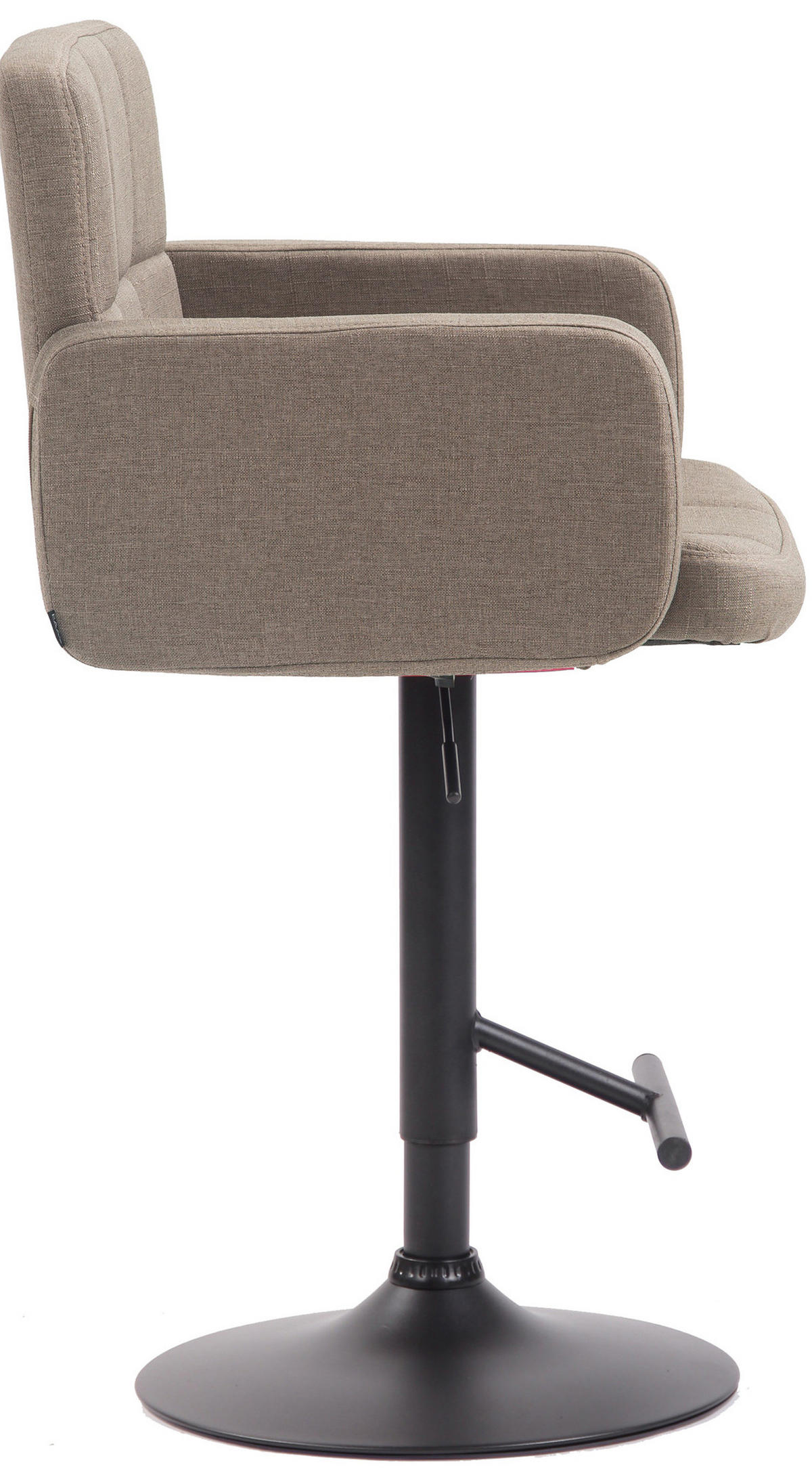 BARHOCKER Lausanne, Gestell schwarz, Stoff Taupe - Taupe/Schwarz, Textil/Metall (60/100/56cm) - TPFLiving
