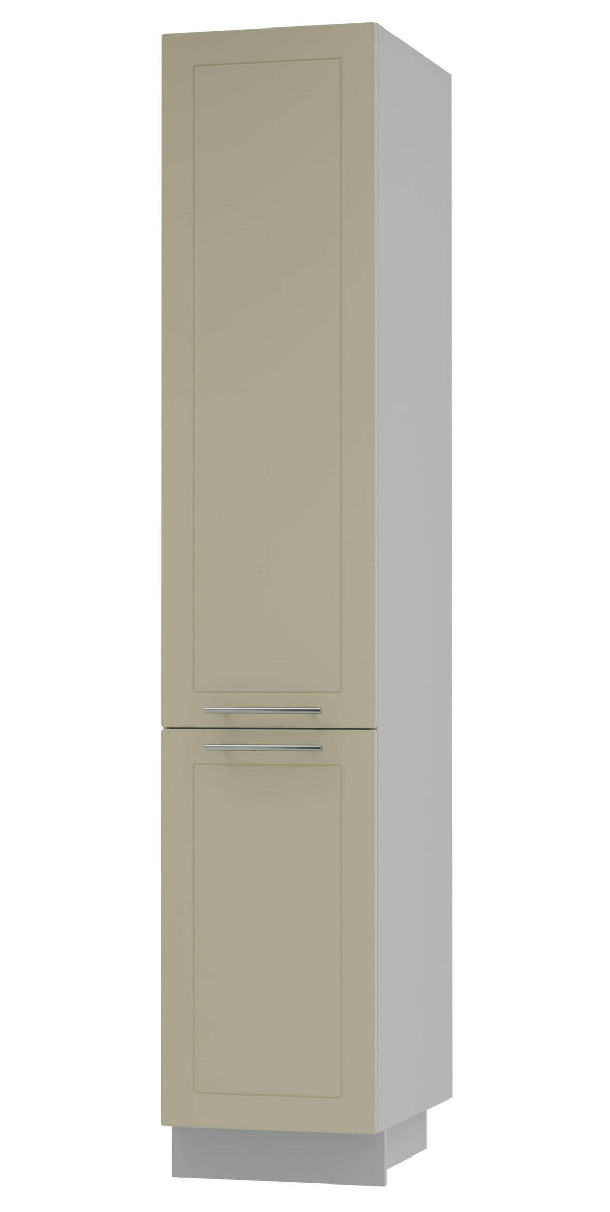 APOTHEKERSCHRANK Kvantum 2D14K/40/kargo Vanille Matt / Grau Matt 40 / 59 / 207cm - Creme/Grau, Holz/Holzwerkstoff (40/207/59cm) - Feldmann-Wohnen