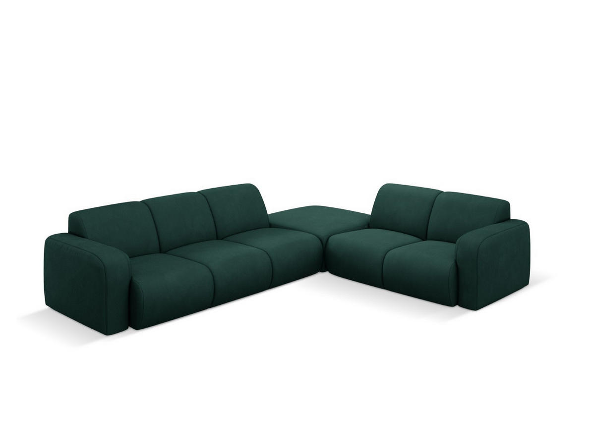 ECKSOFA rechts Molino aus strukturiertem Stoff flaschengrün 6 Sitzplätze - Dunkelgrün, Textil (250/315cm) - Micadoni