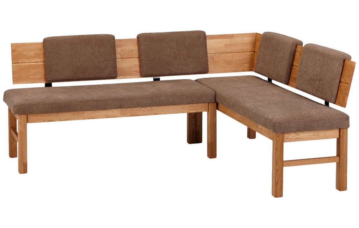 ECKBANK Danny 194 x 155 x 84 Massivholz Wildeiche geölt/Braun - Wildeiche/Braun, Holz (194/155cm) - 58aufmkessel