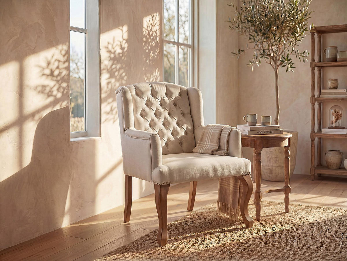 SESSEL mit gerader Rückenlehne - 1 Person - Stoff - Beige - - Beige, Textil (65/96/70cm) - Vente-Unique