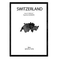 POSTER Länder & Kontinente Schweiz A4 Rahmenlos - Klar, Papier (29.7/5/21cm) - Nacnic