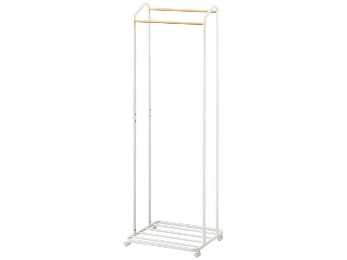 GARDEROBENSTÄNDER Tower weiß 67/172/35 cm auf Rollen - Weiß, Metall (35/172/67cm) - Yamazaki