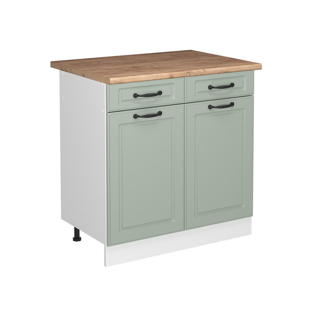 Vicco Küchenunterschrank Mintgrün, Weiß 80x81.6x60 cm