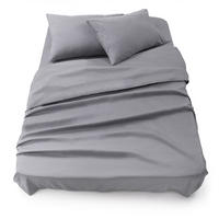 BETTLAKEN 3er Set - Spannbettlaken 180x200x30cm 2X Kissenbezug 50x80cm - Grau - Grau, Textil (180/200cm)