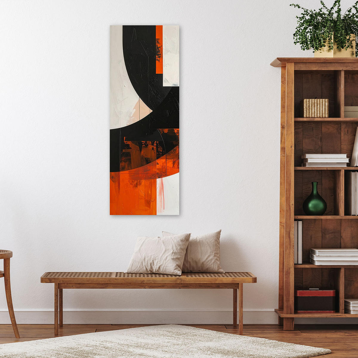 LEINWANDBILD 3D und geometrisch 50x150cm - Orange, Textil (50/150cm) - Feeby