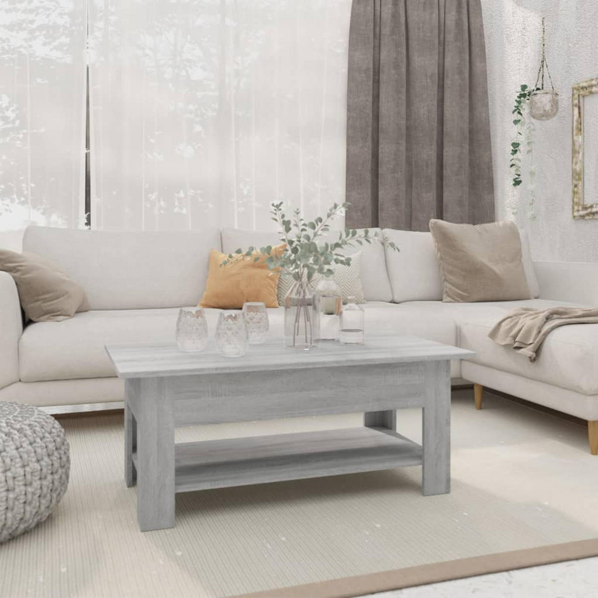 COUCHTISCH Grau Sonoma 102x55x42 cm Holzwerkstoff - Grau, Holzwerkstoff (102/55/42cm) - furnicato